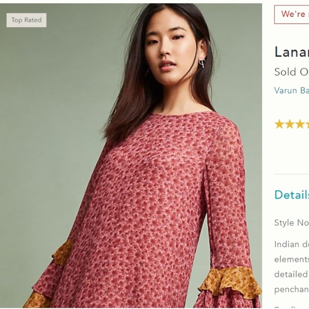 NWT Anthropologie Lanara shift dress SP new with tag petite small - Picture 4 of 9